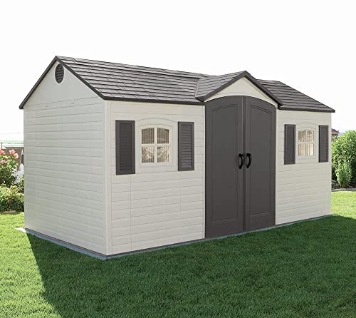 Outdoor Storage Dual Entry Shed, 15 x 8 ft, Desert Sand T399331