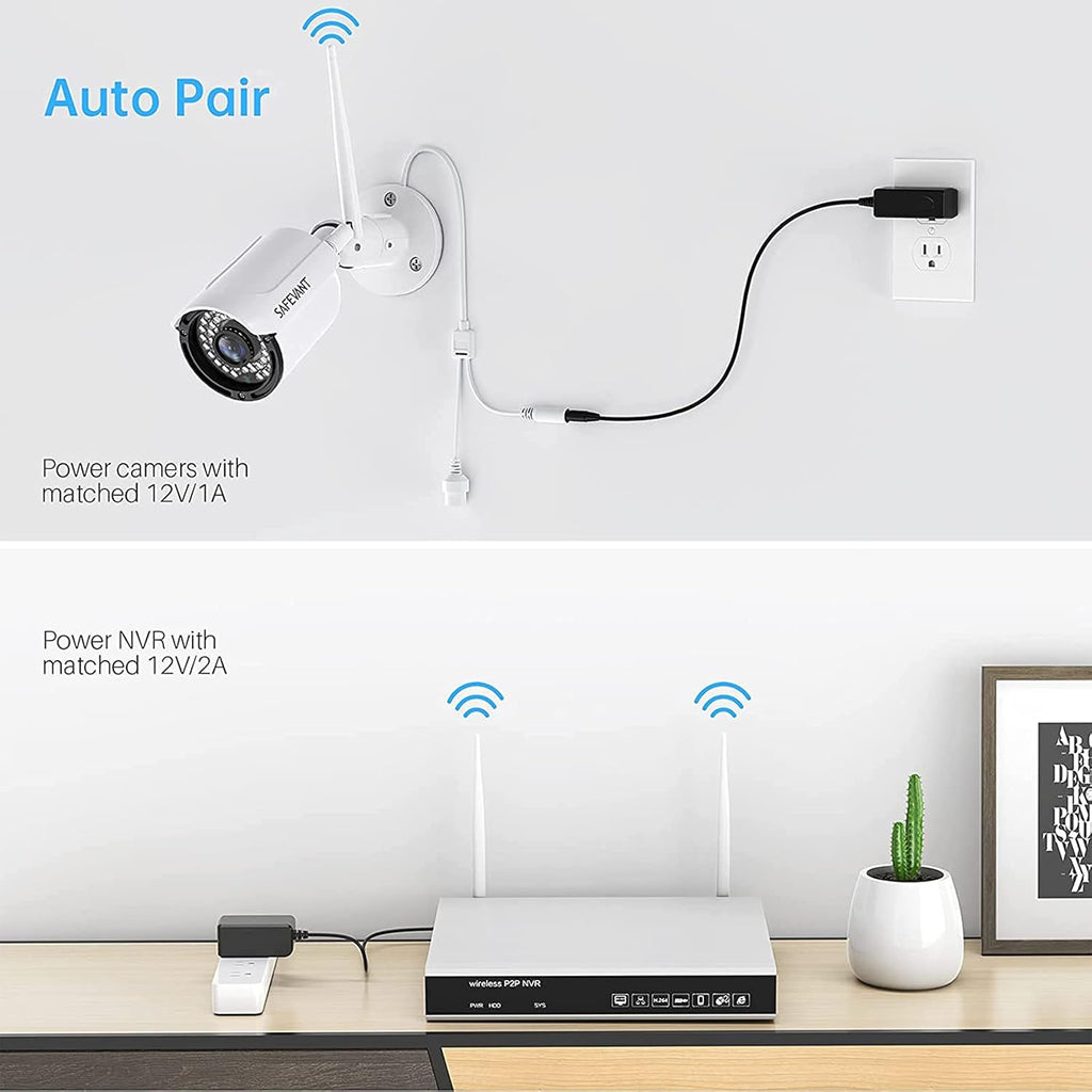 8 Channel 2TB NVR Security Camera System with 4PCS IP WiFi Cameras R740