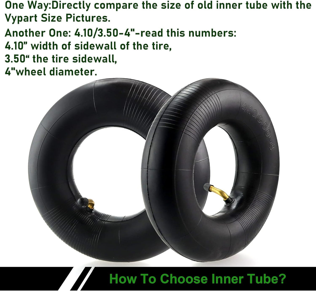 2 Pack Heavy Duty Replacement Inner Tubes with TR-13 Straight Metal Air Valve Stem Q11522