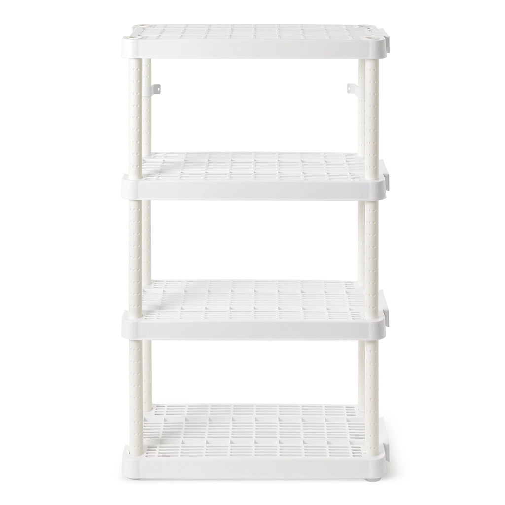 White 4 Shelf Adjustable Height Storage Unit (2 Pack) N86692