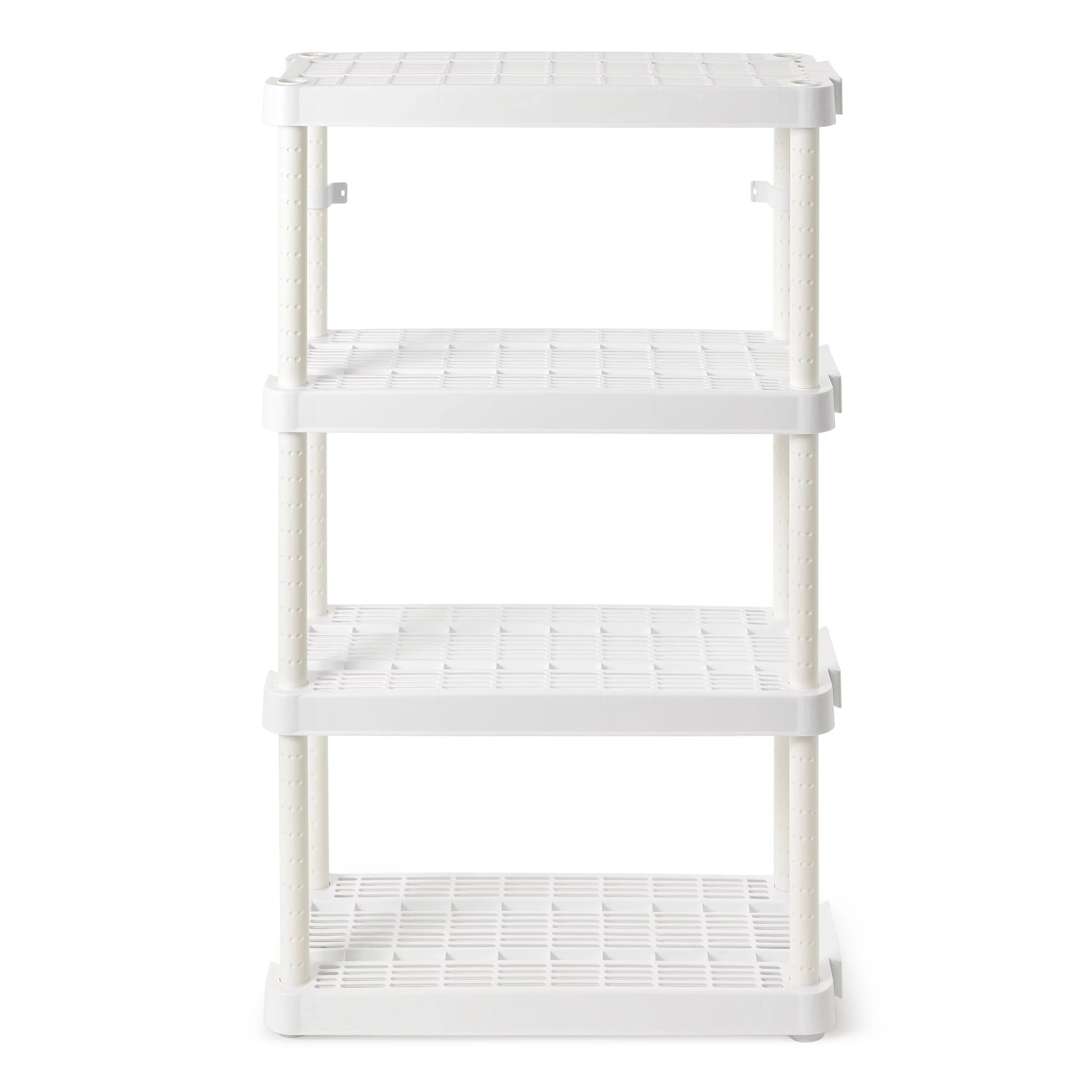 White 4 Shelf Adjustable Height Storage Unit (2 Pack) N86692