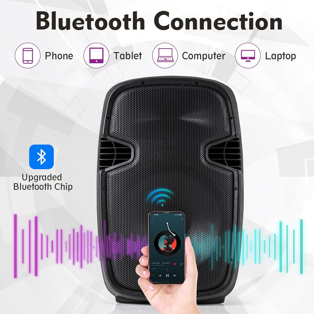 3000W 2-Way Active + Passive PA Speaker System with Bluetooth N55214