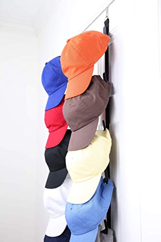 Black Over-The-Door Hat Rack Holds 18 Caps M421