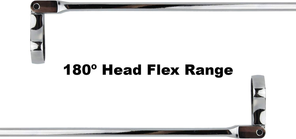 5 pc Extra Long Flex Head Ratcheting Wrench Set W3489