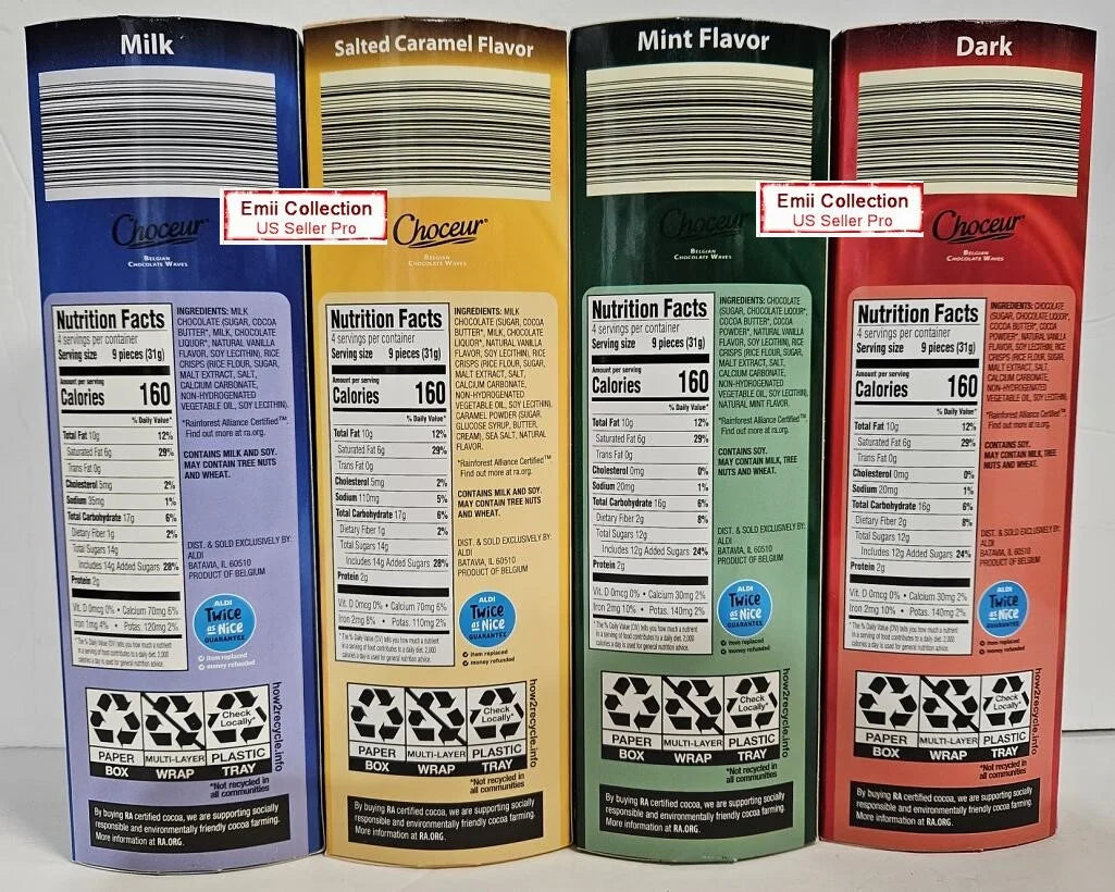 Milk & Salted Caramel, Mint, Dark Chocolate Waves (4 Rolls) C74747