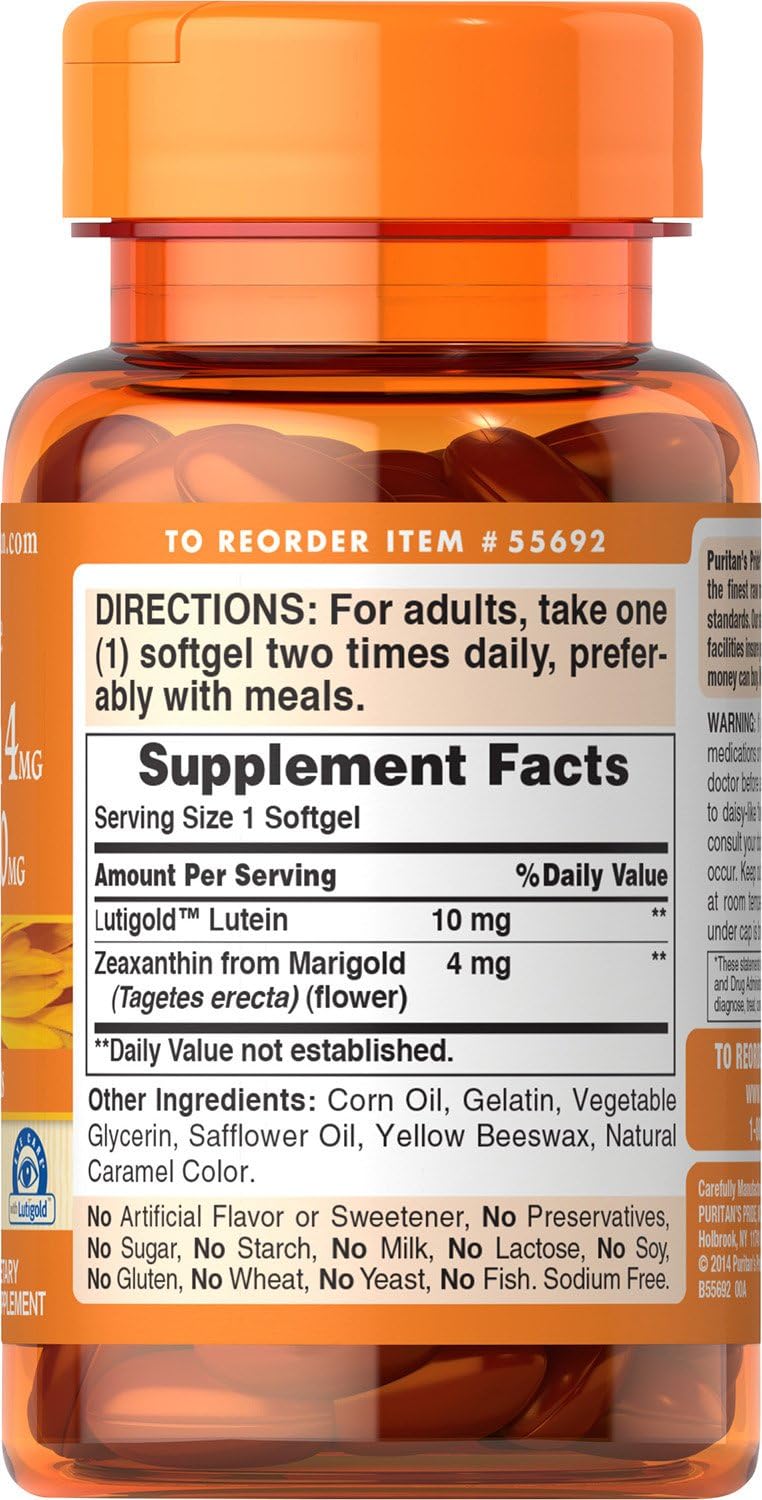 Zeaxanthin 4mg with Lutein 10mg, 60 ct X9521