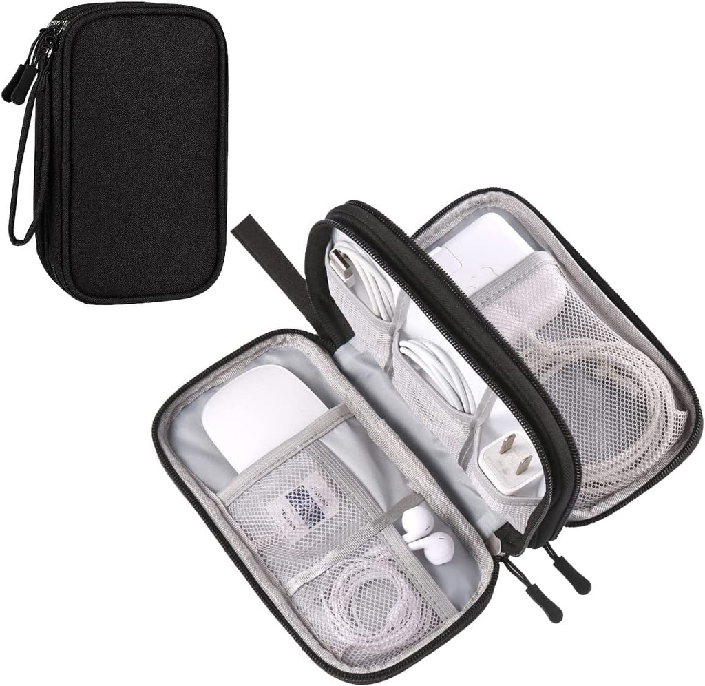 Compact Light Grey Travel Electronics Organizer Bag Y9743