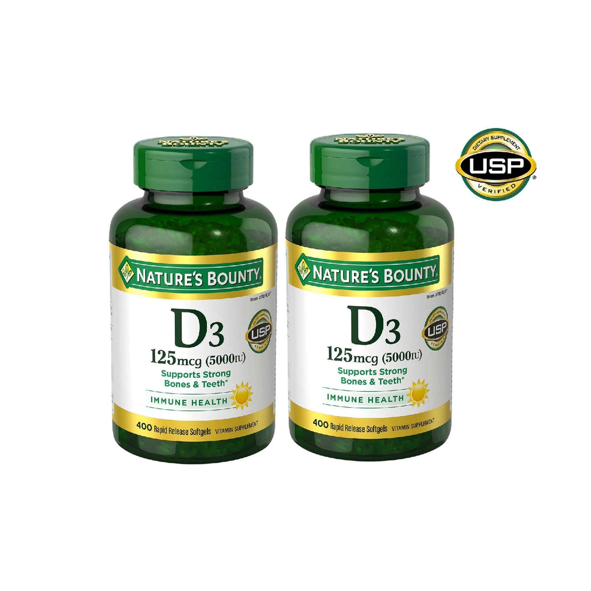 2 Pack Vitamin D3 125 mcg 400 Softgels G67410