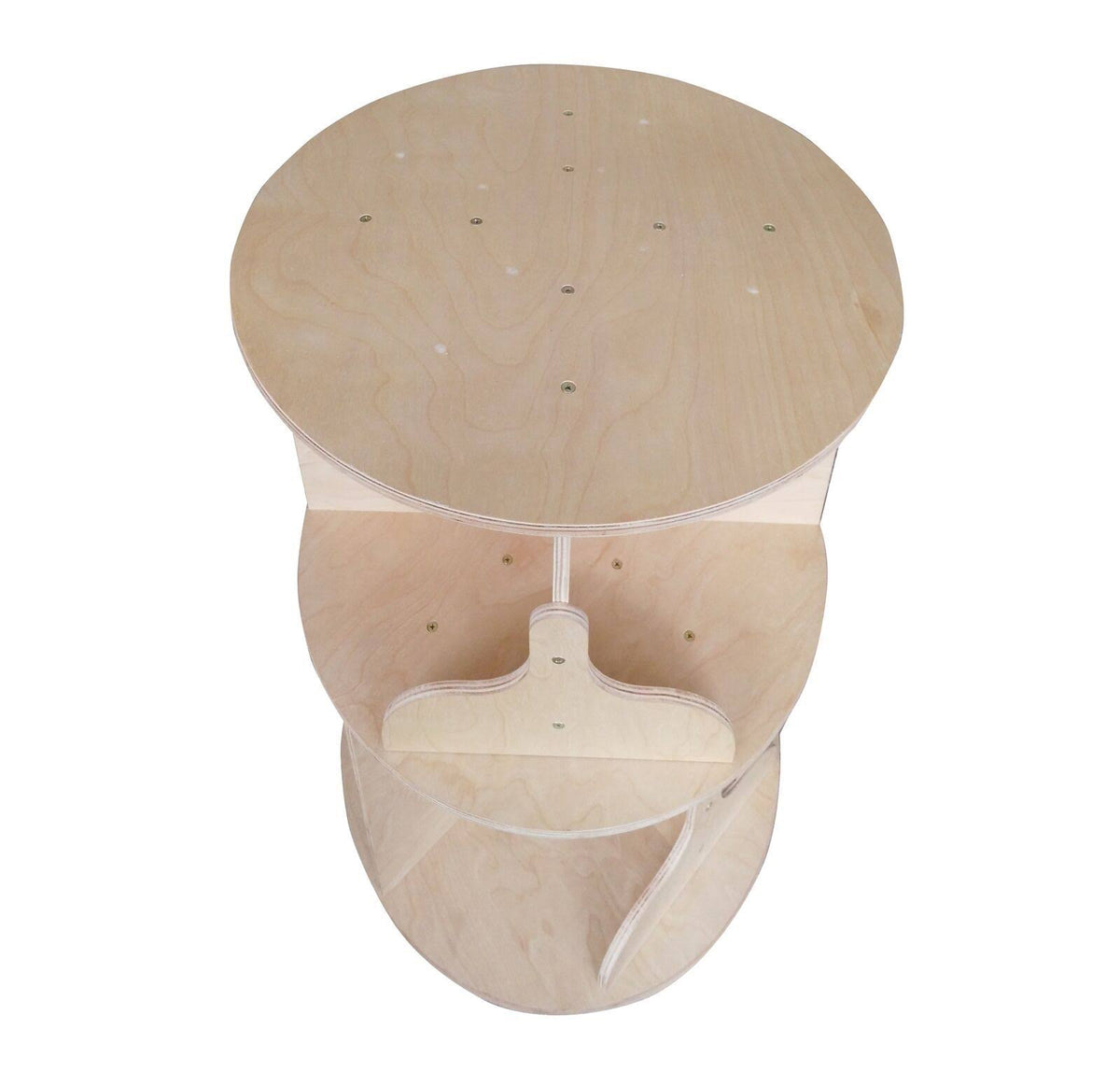 Natural Finish Two-Tier Round Wooden Bookcase P2142