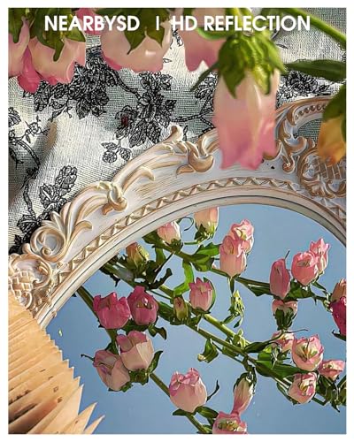 Black Arched Full Length Floor Mirror with Stand A57033