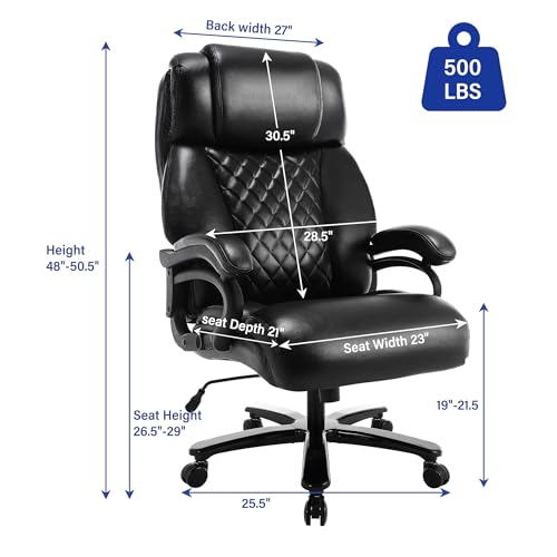 Black Ergonomic Leather High Back Office Chair S464007