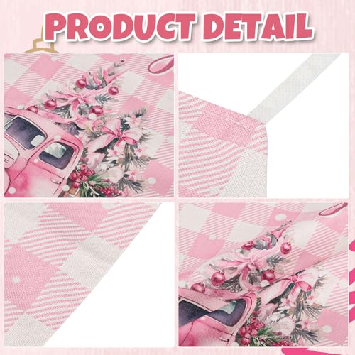 4Pcs Pink Christmas Kitchen Cooking Aprons A64332