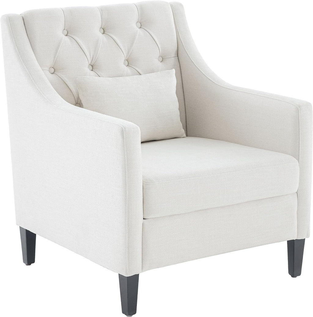 Beige Fabric Accent Chair with Wood Frame H6388