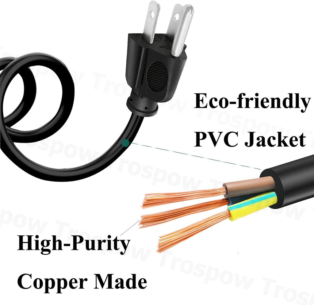 3 prong 8.2ft AC Power Cord Cable P836