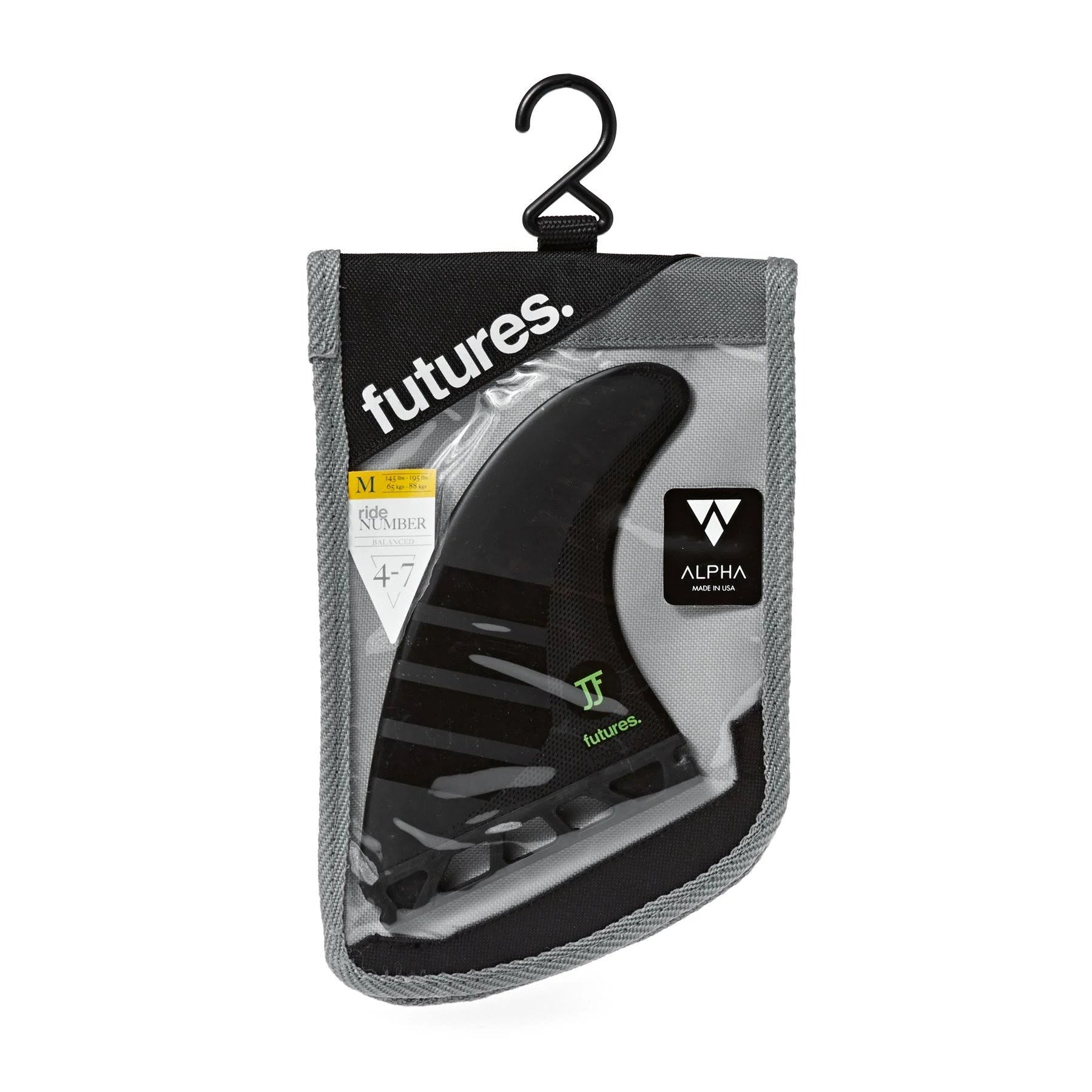 Carbon/Green Medium Thruster Fin Set I20480