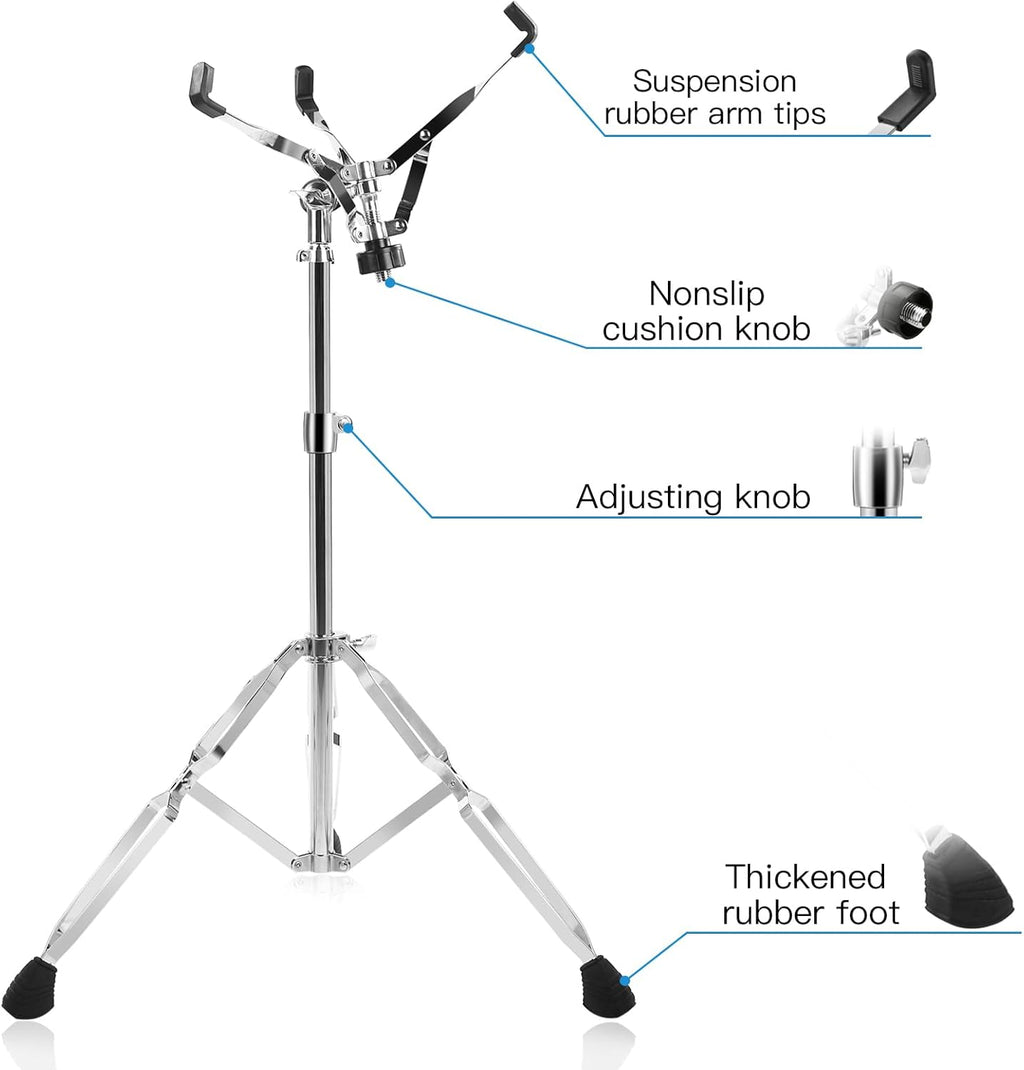 Adjustable Snare Drum Stand for 10-14 Inch Drum Pad, Height 26"-41" R308