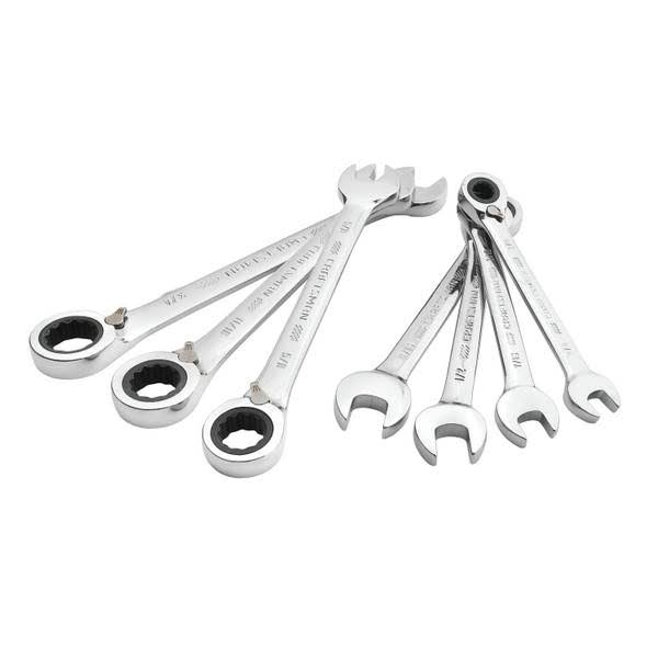 7 PC SAE Reversible Ratcheting Wrench Set W1444