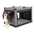 Portable Canvas Dark Grey Dog Crate P11918