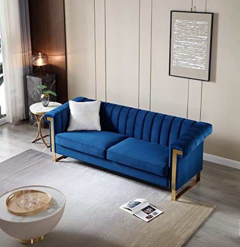 Blue Velvet 3 Seat Couch Sofa O151953