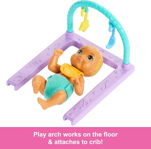 Skipper Doll & Nursery Playset with Accessories, Includes Twin Baby Dolls, 1 Crib, 1 Swing, 1 See-Saw U406045