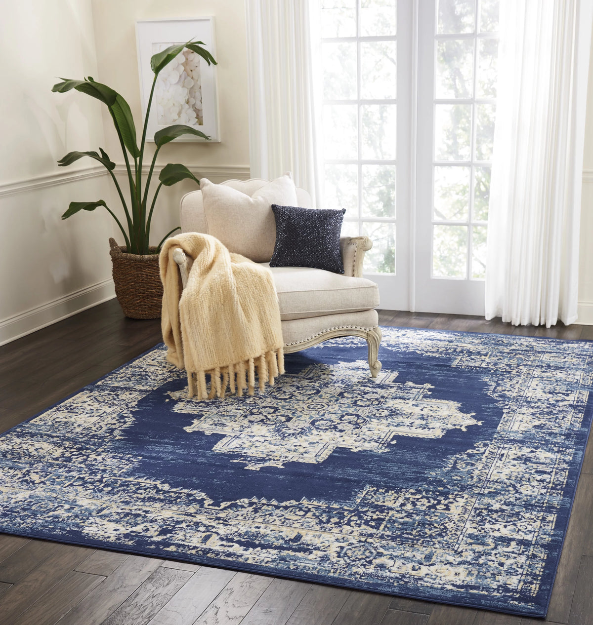 Navy Blue 7'10" x 9'10" Area Rug K84822