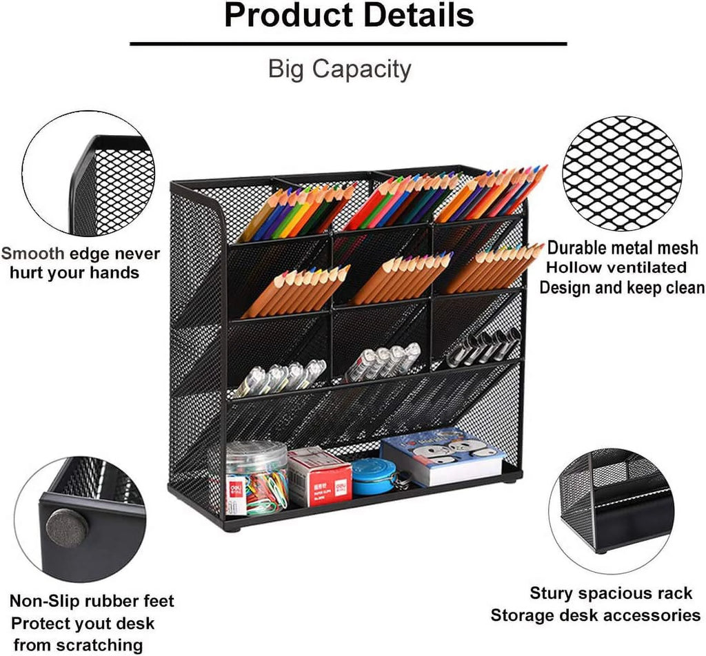 Desk Organizer Pen Holder Storage Rack Q450698