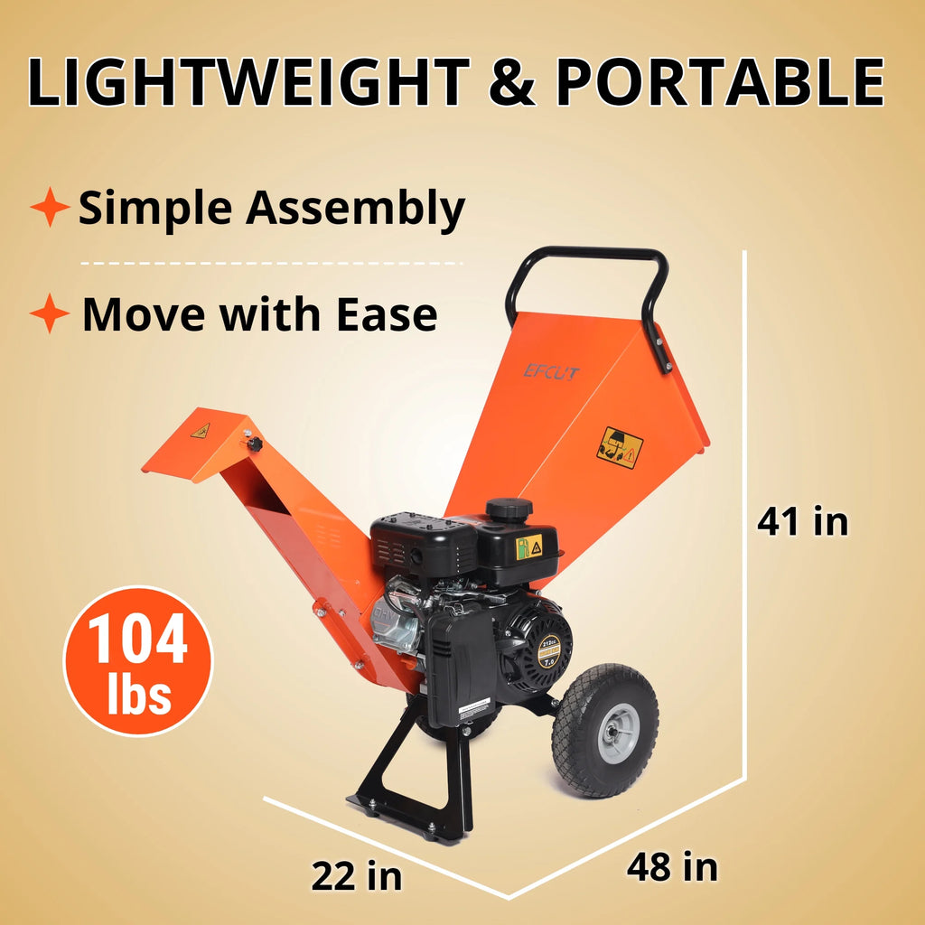 7HP Gas Powered Wood Chipper Shredder Mulcher H67477