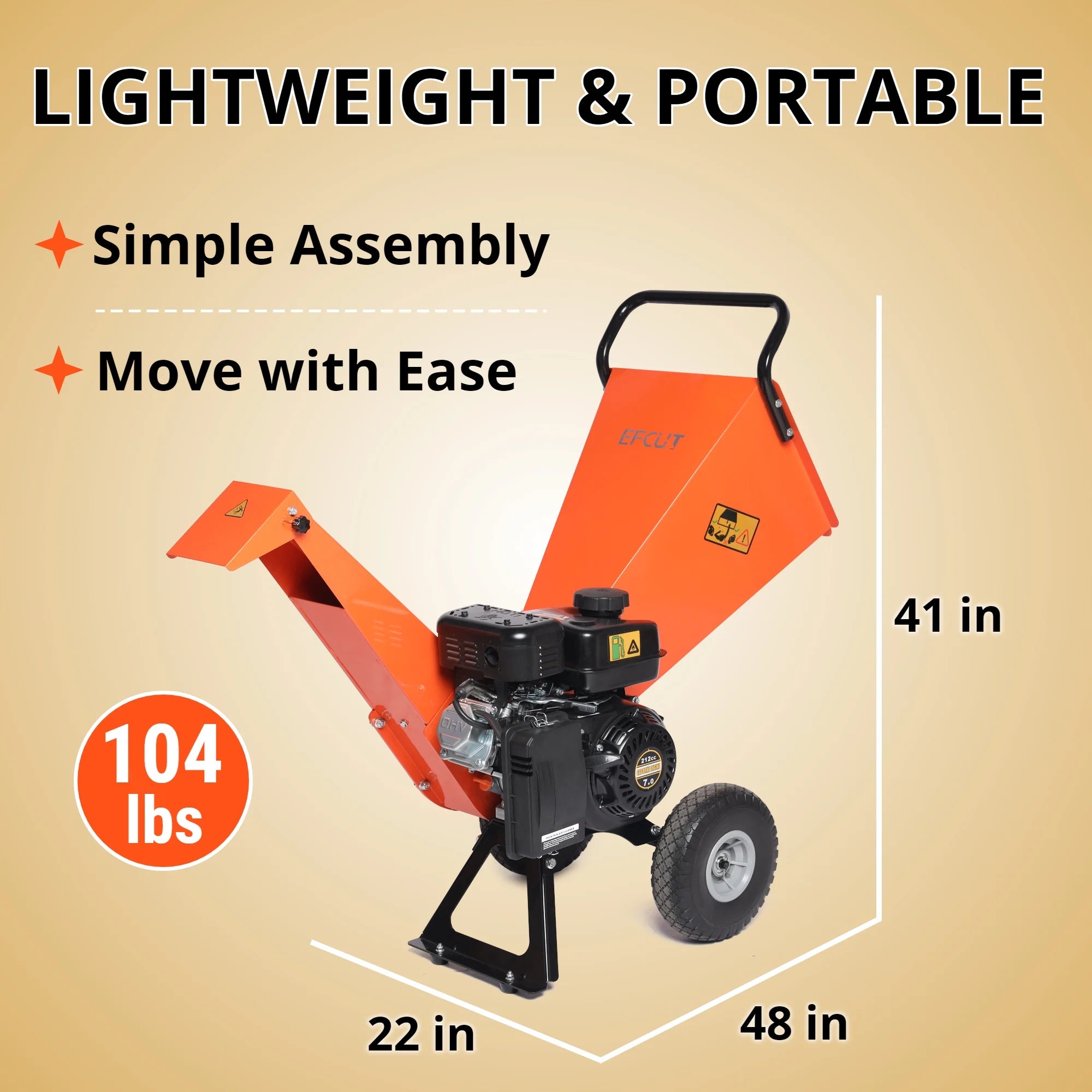 7HP Gas Powered Wood Chipper Shredder Mulcher H67477