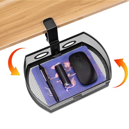 Square-Black Alloy Steel Under Desk Drawer Organizer O32841