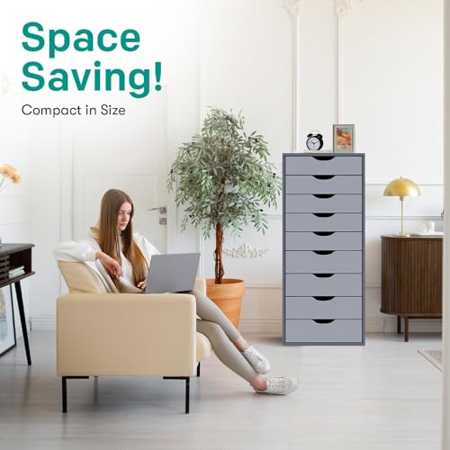 Black 9 Drawer Wood Dresser M71143