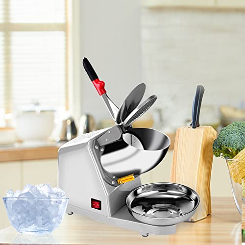 Sliver Electric Ice Crusher Shaver Snow Cone Maker Machine 187lbs/hr N444