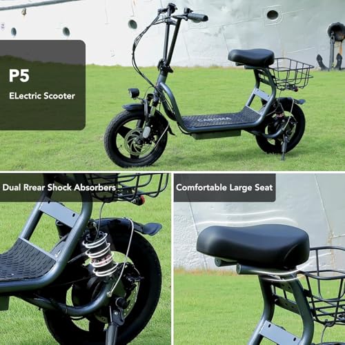 1200W Electric Scooter with Seat, 14" Fat Tire, 500Wh Battery, Foldable E37125
