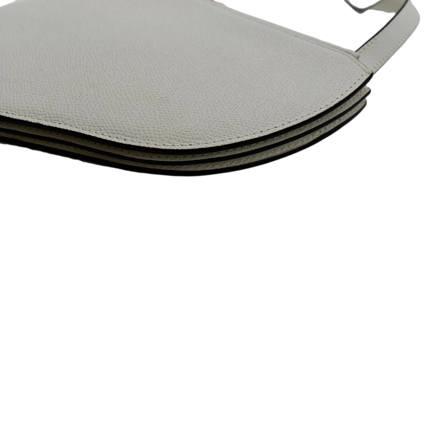 White Leather Crossbody Pouch Bag L936456