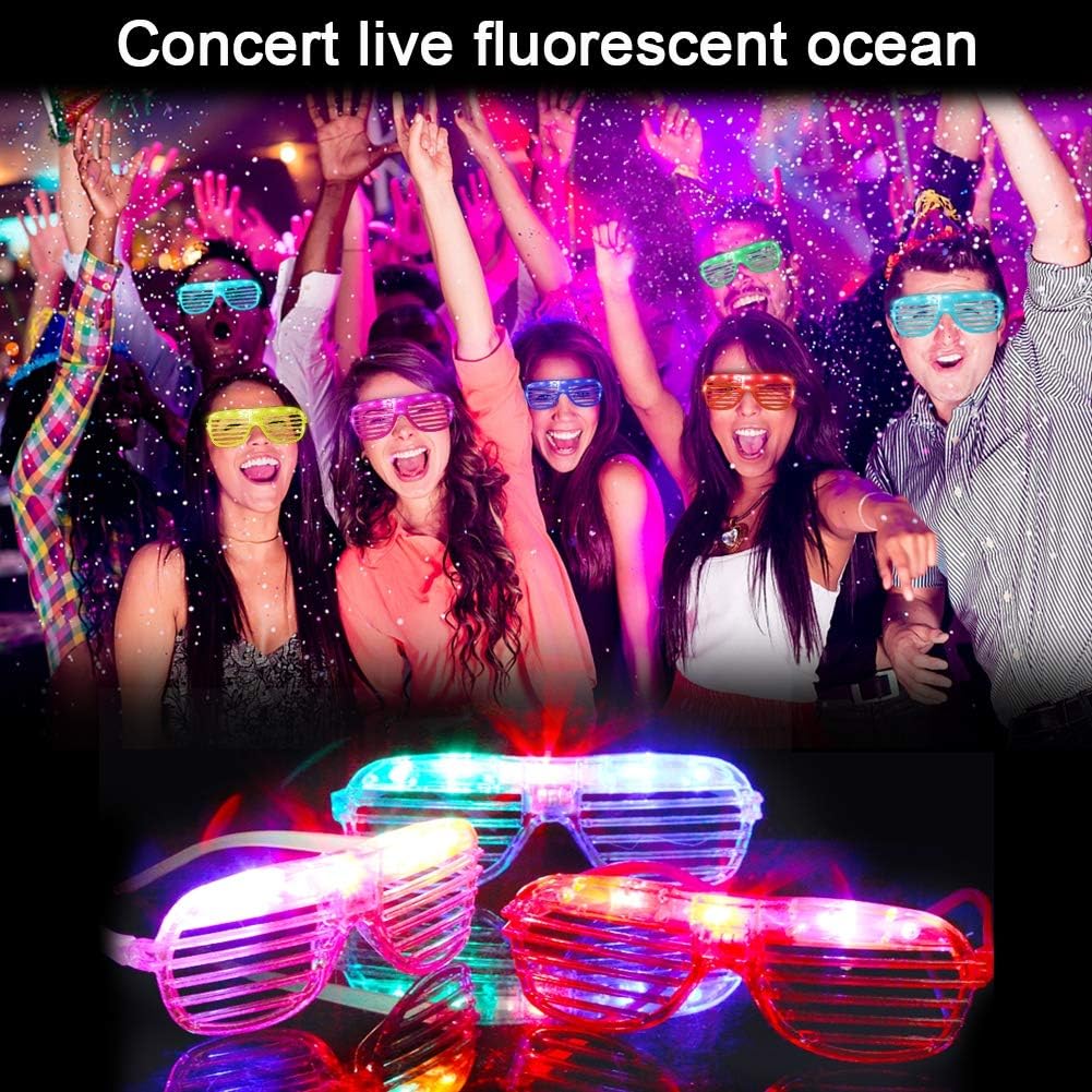 20Pack LED Glow Glasses Plastic Shutter Shades W8702