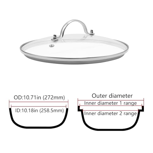 9.5 Inch Tempered Glass Cookware Replacement Lid J195