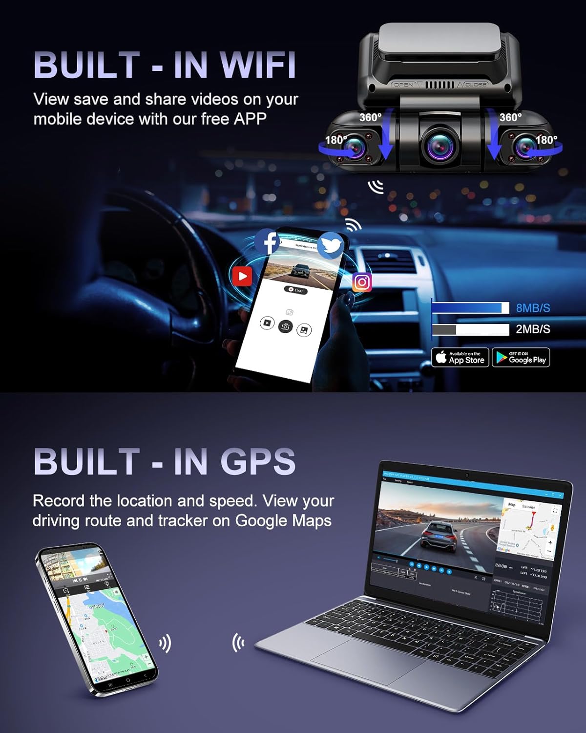 4 Channel Dash Cam with GPS WiFi X612