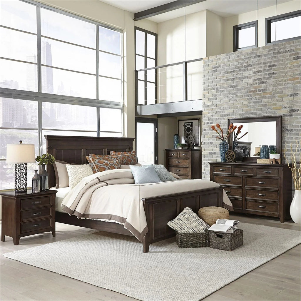 Queen Panel Bed and 9 Drawer Dresser G18072