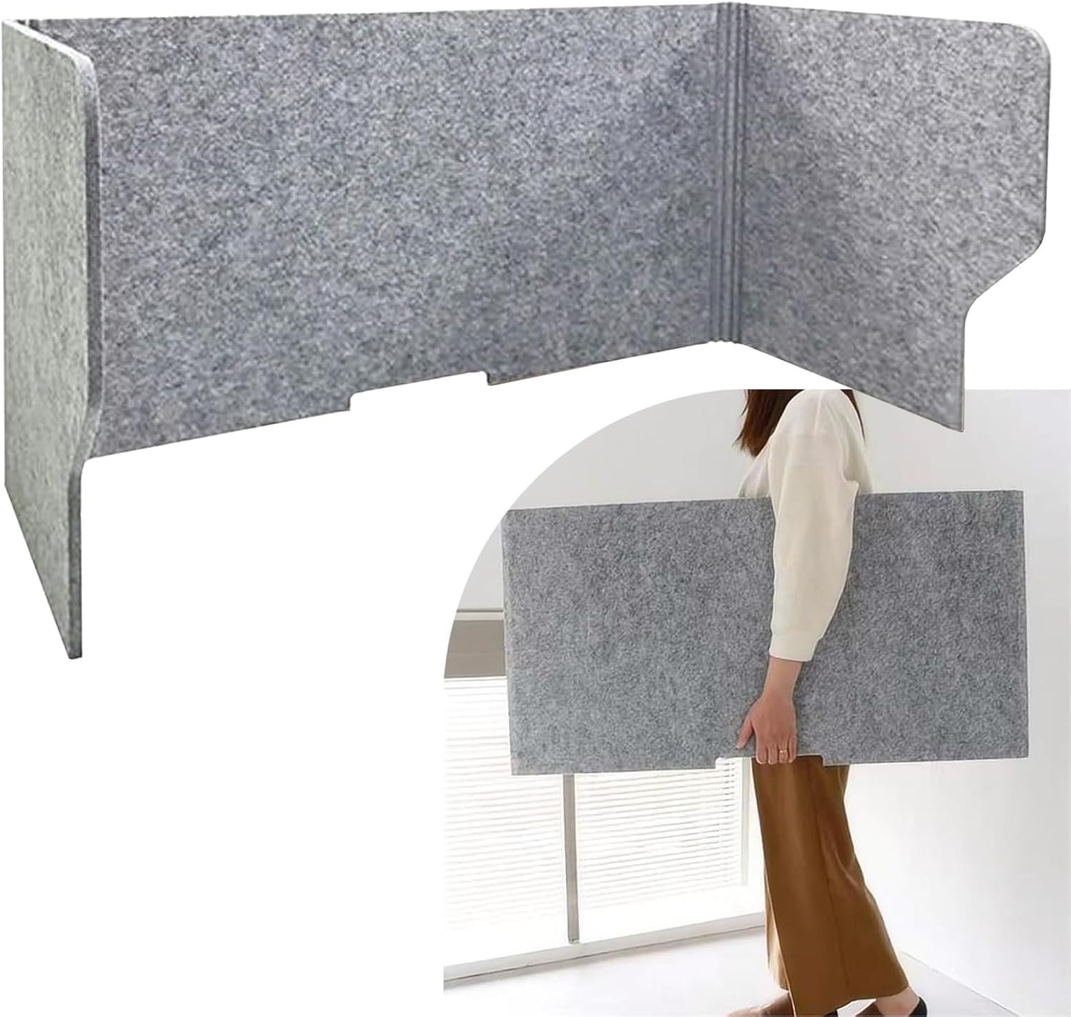 Acoustic Desk Divider 3 Panels L481536