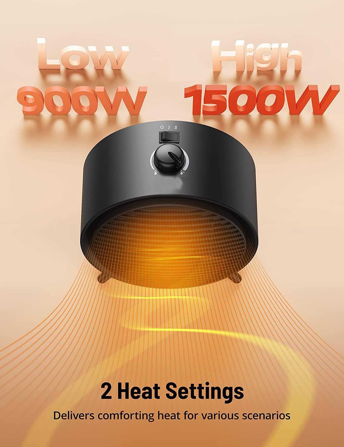 1500W PTC Ceramic Space Heater with Thermostat Y96709