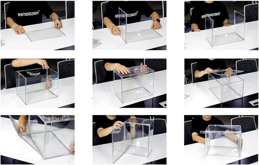 6Pack Clear Acrylic Storage Box with Magnetic Door P69568