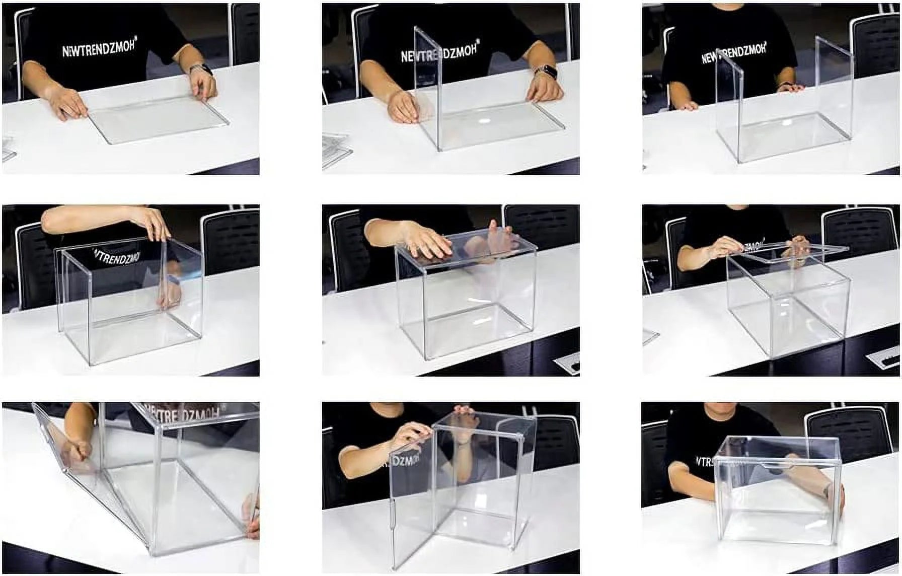 6Pack Clear Acrylic Storage Box with Magnetic Door P69568