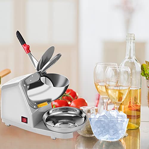 Sliver Electric Ice Crusher Shaver Snow Cone Maker Machine 187lbs/hr N444