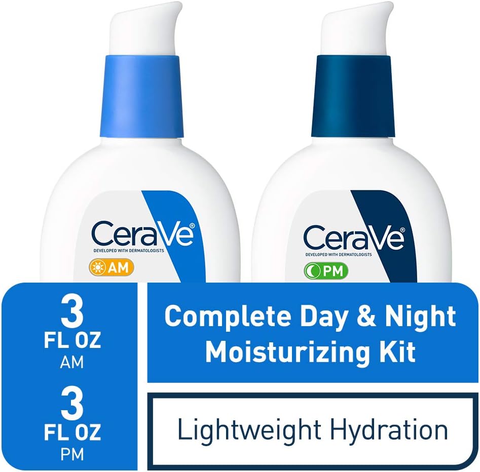 Day & Night Face Lotion Set with SPF 30 and PM Face Moisturizer, Fragrance Free S637