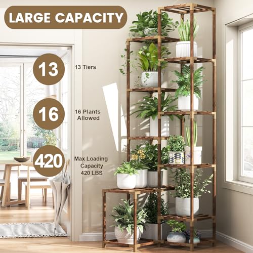 10 Tier Tall Corner Wood Plant Stand Shelf G510274