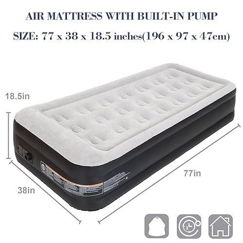 Queen Size Air Mattress with Built-in Pump V50495