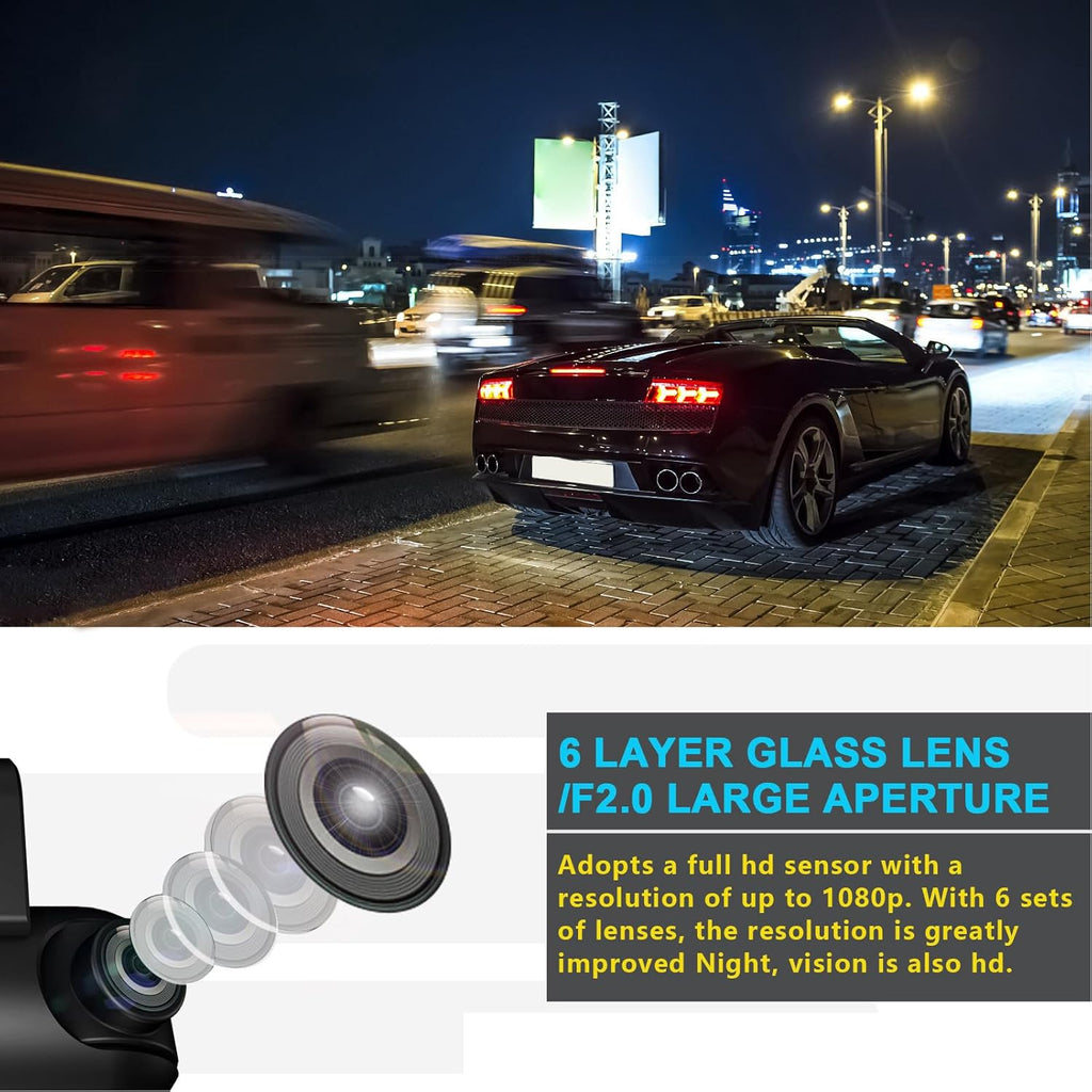 1080P FHD Front and Rear Dash Cam with 170° Wide Angle E340