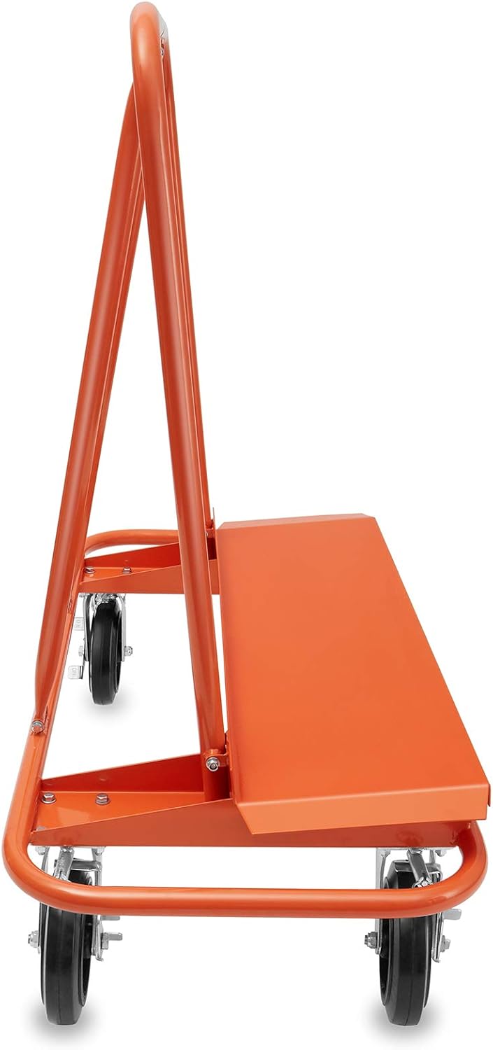 Heavy Duty Drywall Sheet Cart with 4 Swivel Wheels - Orange X924837