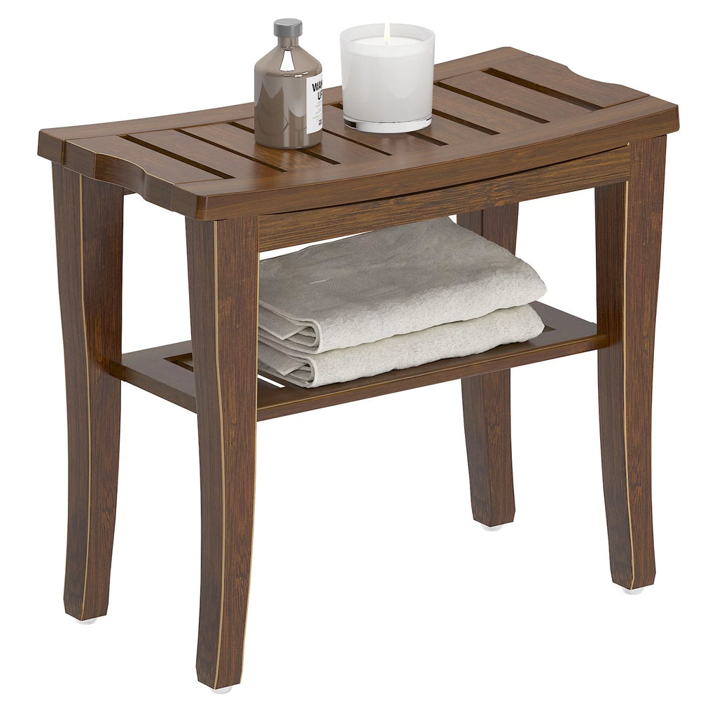 Coffee Bamboo Bathroom Bench P558098