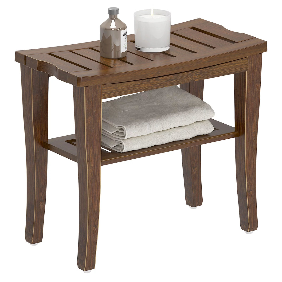 Coffee Bamboo Bathroom Bench P558098