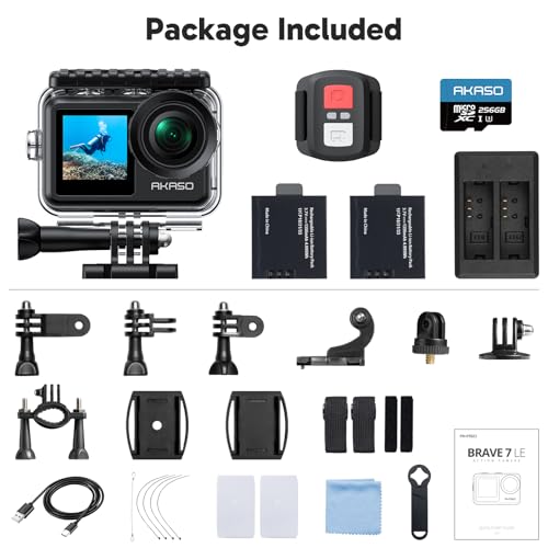 4K30fps Action Camera with 256GB MicroSDXC U3 Memory Card T46752